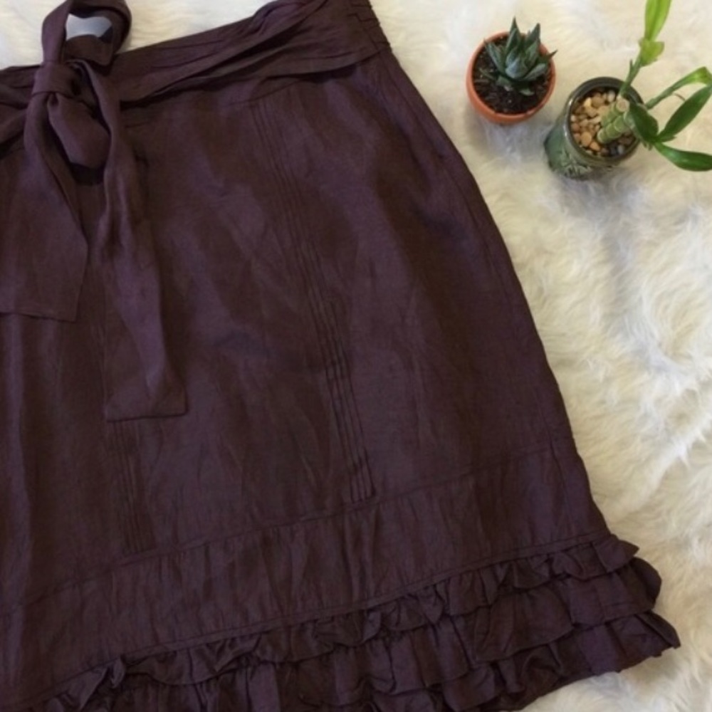 Anthropologie Odille ruffle midi skirt